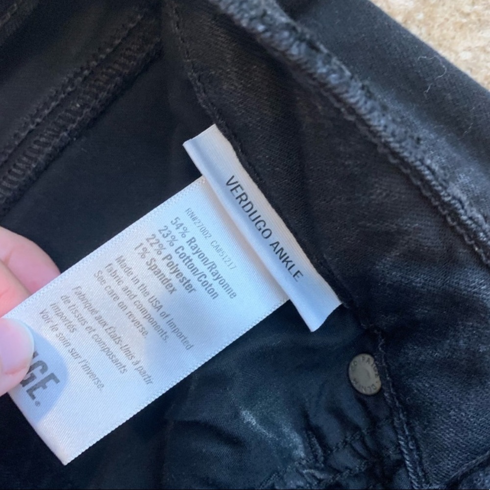 PAIGE verdugo ankle raw hem distressed black jeans - Picture 3 of 8